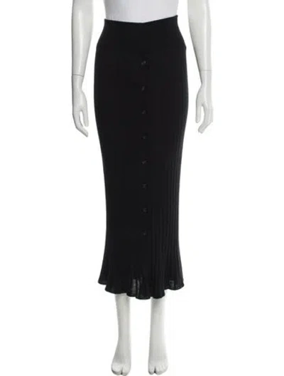 Pre-owned Lisa Yang Cashmere Midi Length Skirt In Black
