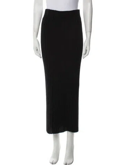 Pre-owned Lisa Yang Cashmere Midi Length Skirt In Black