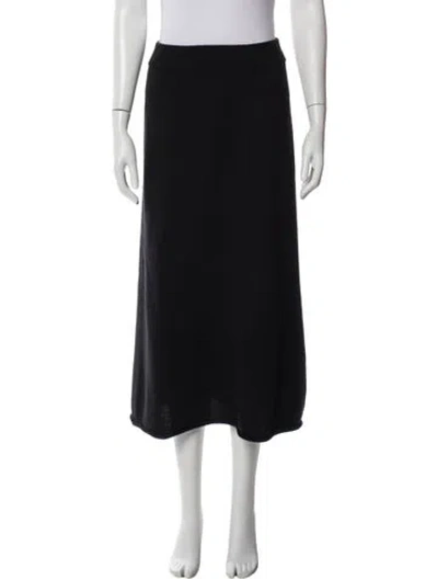 Pre-owned Lisa Yang Cashmere Midi Length Skirt In Black