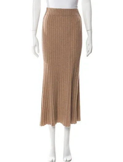 Pre-owned Lisa Yang Cashmere Midi Length Skirt In Brown