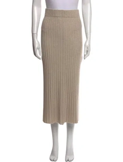 Pre-owned Lisa Yang Cashmere Midi Length Skirt In Neutral