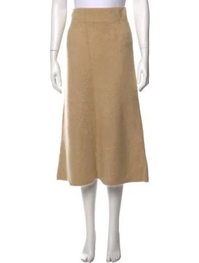 Pre-owned Lisa Yang Cashmere Midi Length Skirt W/ Tags In Neutrals