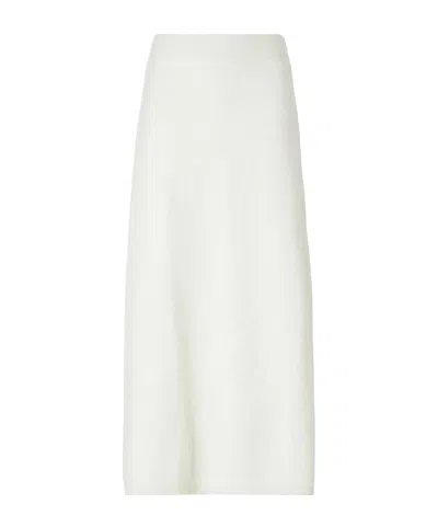 Lisa Yang Asta Brushed-cashmere Midi Skirt In White