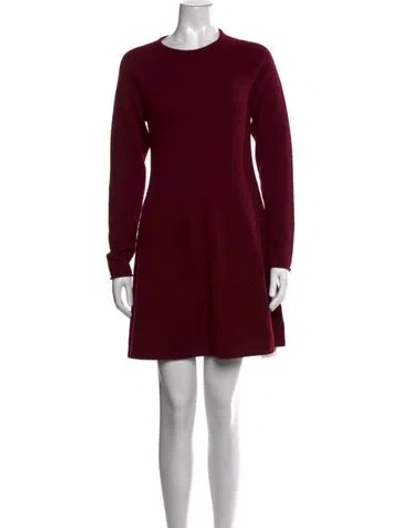 Pre-owned Lisa Yang Cashmere Mini Dress In Burgundy