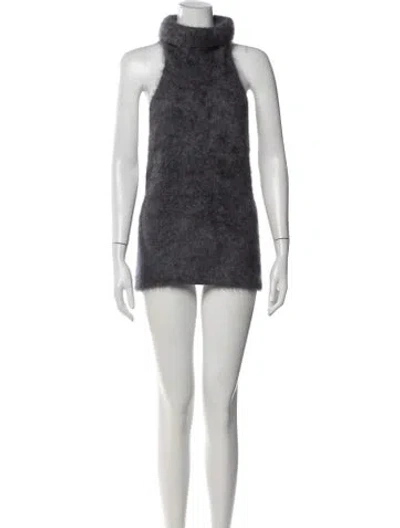 Pre-owned Lisa Yang Cashmere Mini Dress In Gray