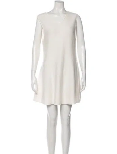 Pre-owned Lisa Yang Cashmere Mini Dress In Neutrals