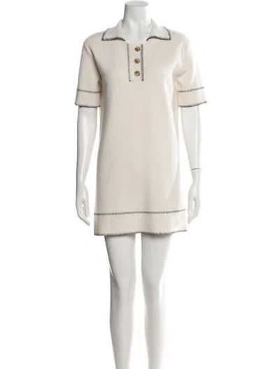 Pre-owned Lisa Yang Cashmere Mini Dress In Neutrals