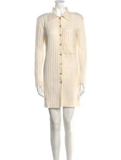 Pre-owned Lisa Yang Cashmere Mini Dress In White