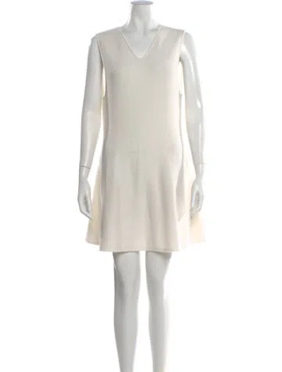 Pre-owned Lisa Yang Cashmere Mini Dress In White