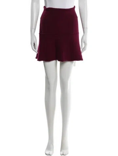 Pre-owned Lisa Yang Cashmere Mini Skirt In Burgundy