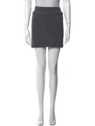 Pre-owned Lisa Yang Cashmere Mini Skirt In Gray