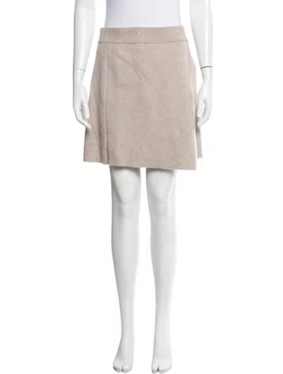 Pre-owned Lisa Yang Cashmere Mini Skirt In Neutrals