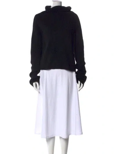 Pre-owned Lisa Yang Cashmere Mock Neck Sweater In Black