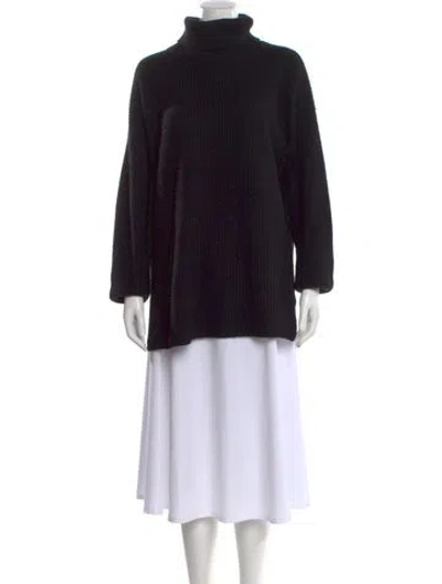 Pre-owned Lisa Yang Cashmere Mock Neck Sweater In Black