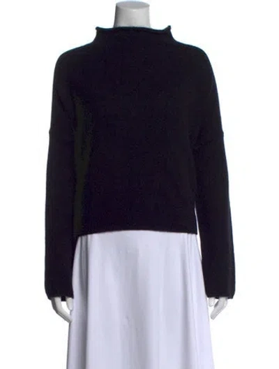 Pre-owned Lisa Yang Cashmere Mock Neck Sweater In Black