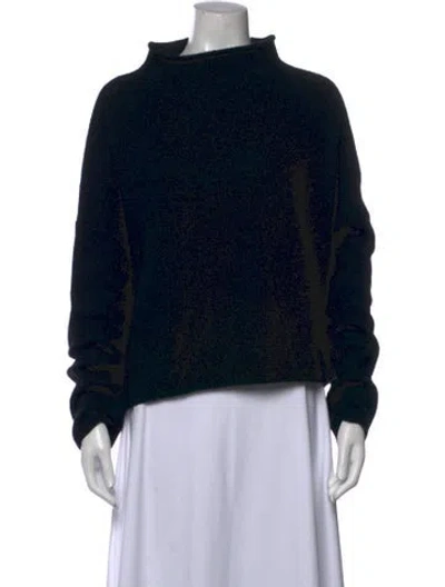 Pre-owned Lisa Yang Cashmere Mock Neck Sweater In Black