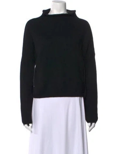 Pre-owned Lisa Yang Cashmere Mock Neck Sweater In Black