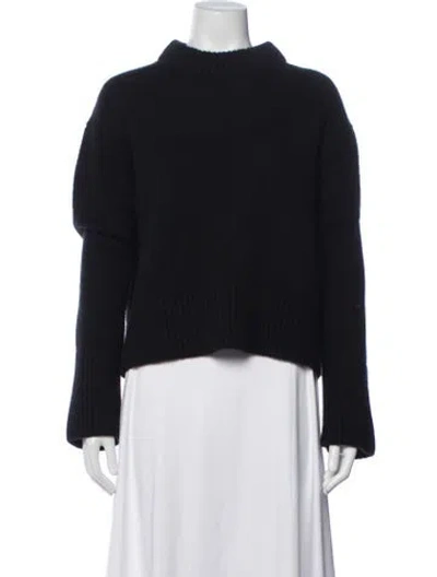 Pre-owned Lisa Yang Cashmere Mock Neck Sweater In Black