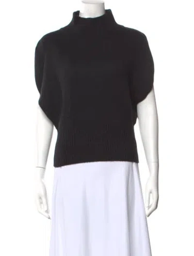Pre-owned Lisa Yang Cashmere Mock Neck Sweater In Black