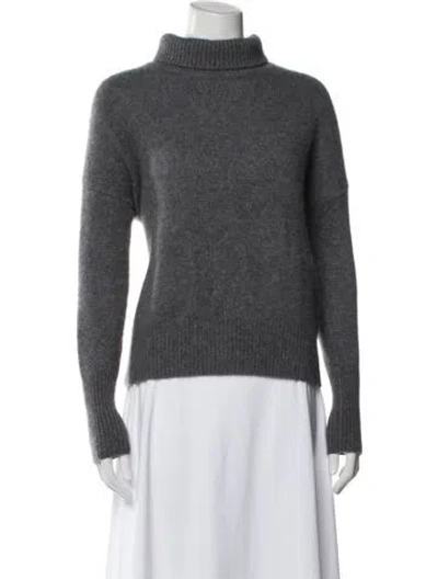 Pre-owned Lisa Yang Cashmere Mock Neck Sweater In Blue