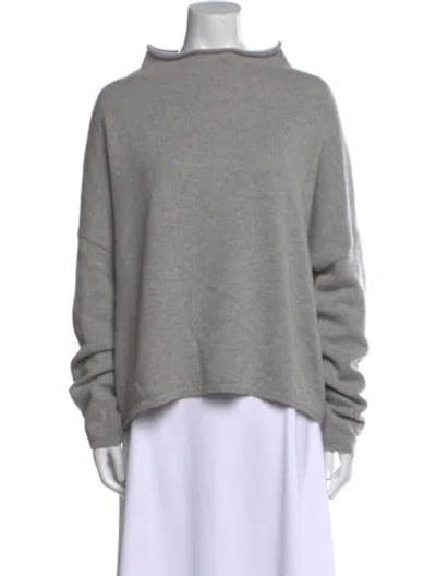 Pre-owned Lisa Yang Cashmere Mock Neck Sweater In Gray