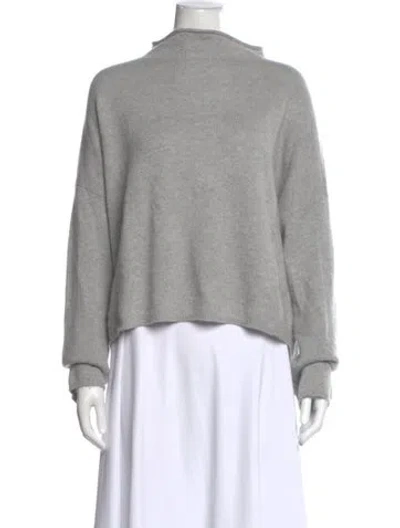 Pre-owned Lisa Yang Cashmere Mock Neck Sweater In Gray