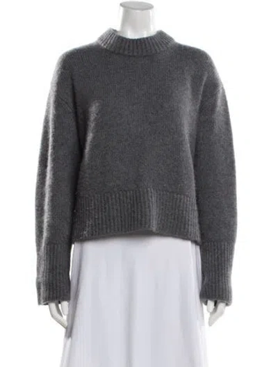 Pre-owned Lisa Yang Cashmere Mock Neck Sweater In Gray