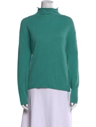 Pre-owned Lisa Yang Cashmere Mock Neck Sweater In Green