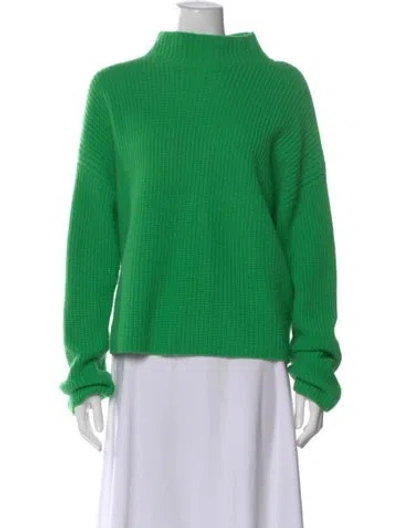 Pre-owned Lisa Yang Cashmere Mock Neck Sweater In Green