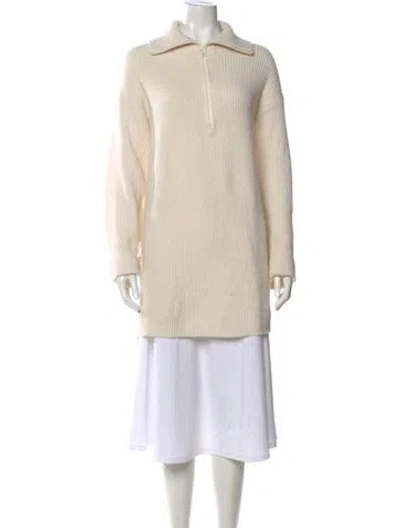Pre-owned Lisa Yang Cashmere Mock Neck Sweater In Neutral
