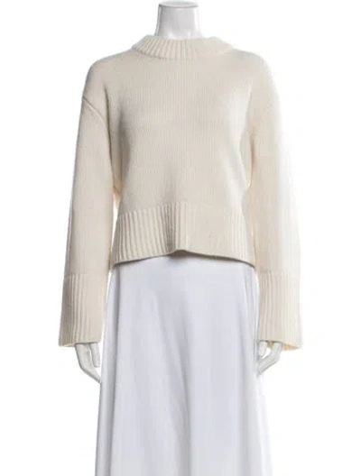 Pre-owned Lisa Yang Cashmere Mock Neck Sweater In Neutral