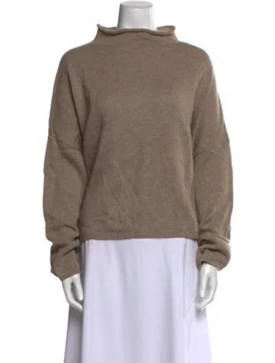 Pre-owned Lisa Yang Cashmere Mock Neck Sweater In Neutral