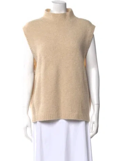 Pre-owned Lisa Yang Cashmere Mock Neck Sweater In Neutral