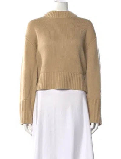 Pre-owned Lisa Yang Cashmere Mock Neck Sweater In Neutral