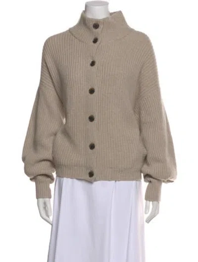 Pre-owned Lisa Yang Cashmere Mock Neck Sweater In Neutral