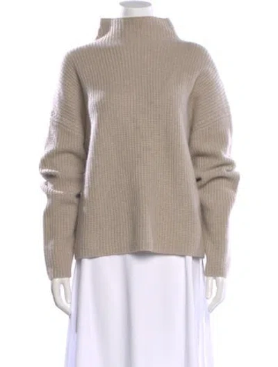 Pre-owned Lisa Yang Cashmere Mock Neck Sweater In Neutral