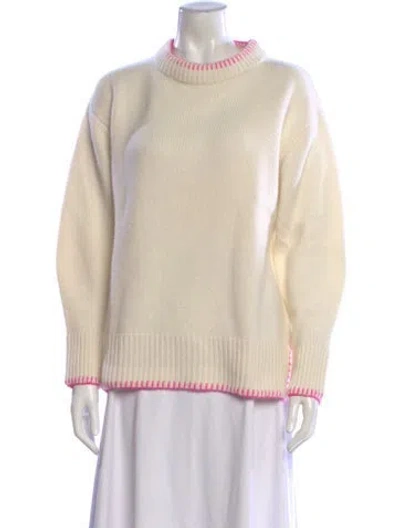 Pre-owned Lisa Yang Cashmere Mock Neck Sweater In Neutral