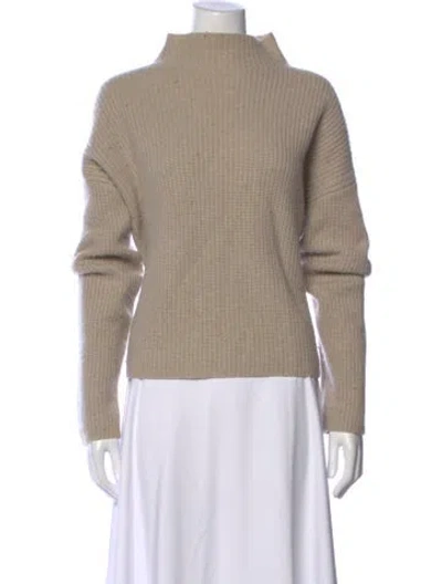 Pre-owned Lisa Yang Cashmere Mock Neck Sweater In Neutral