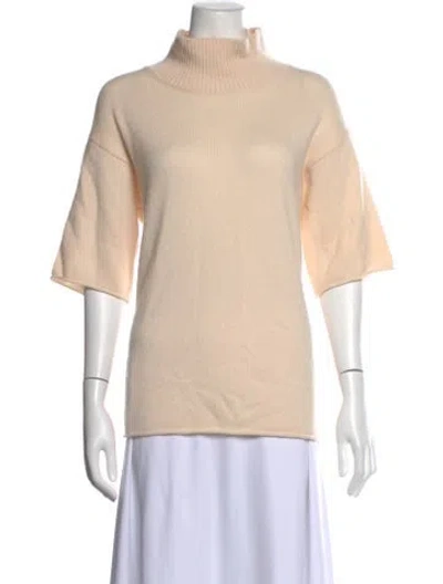 Pre-owned Lisa Yang Cashmere Mock Neck Sweater In Neutrals