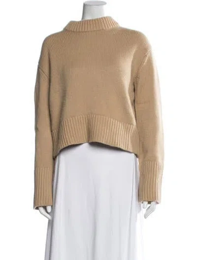 Pre-owned Lisa Yang Cashmere Mock Neck Sweater In Neutrals