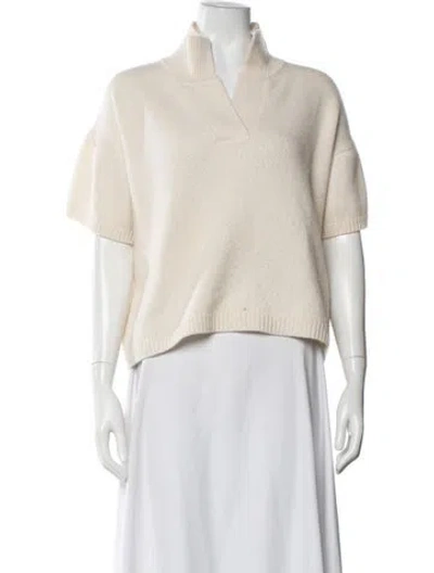 Pre-owned Lisa Yang Cashmere Mock Neck Sweater In Neutrals