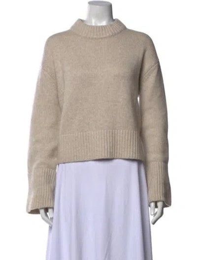 Pre-owned Lisa Yang Cashmere Mock Neck Sweater In Neutrals