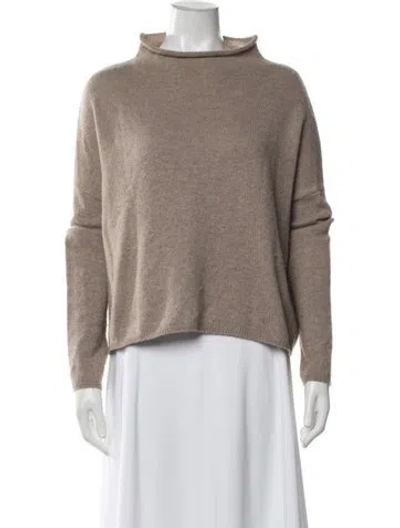 Pre-owned Lisa Yang Cashmere Mock Neck Sweater In Neutrals
