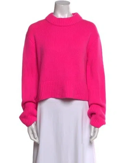 Pre-owned Lisa Yang Cashmere Mock Neck Sweater In Pink
