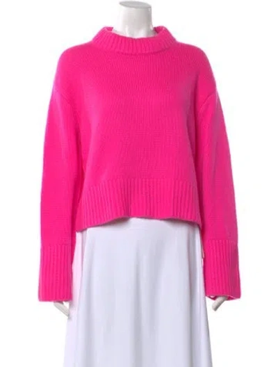 Pre-owned Lisa Yang Cashmere Mock Neck Sweater In Pink