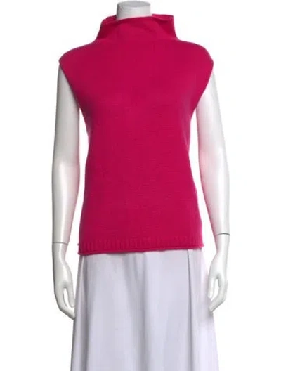 Pre-owned Lisa Yang Cashmere Mock Neck Sweater In Pink