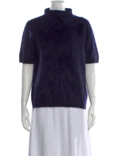 Pre-owned Lisa Yang Cashmere Mock Neck Sweater W/ Tags In Blue