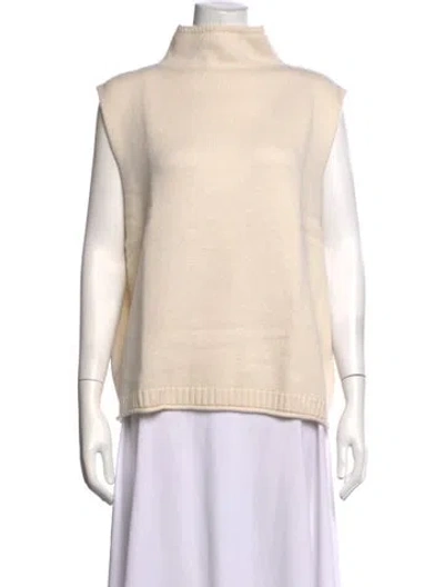 Pre-owned Lisa Yang Cashmere Mock Neck Sweater W/ Tags In Neutrals