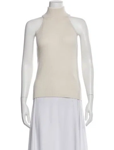 Pre-owned Lisa Yang Cashmere Mock Neck Top W/ Tags In White