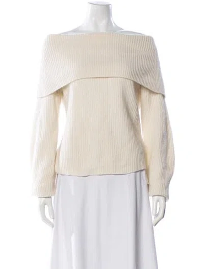Pre-owned Lisa Yang Cashmere Off-the-shoulder Sweater In Neutral
